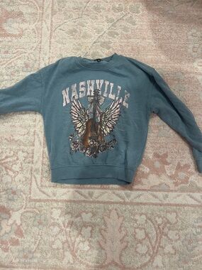 Nashville Graphic Pullover Sweatshirt - Dusty Teal